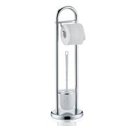 Kela Porte-papier et balai Fabio 18002 métal chromé brillant Argent/Blanc