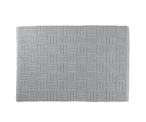 kela Badematte Leana, 100 cm x 60 cm, 100% Baumwolle, felsgrau, rutschhemmend, waschbar bei 30° C, für Fußbodenheizung geeignet, 23522