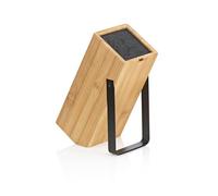 kela Bloc à couteaux sans couteaux KIRIL, porte-couteaux en bambou avec insert en poils, support métallique noir
