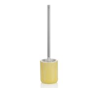 kela Brosse à WC avec réservoir 44,5 cm AVA, Brosse à WC avec tête de Brosse Interchangeable, Ensemble de brosses WC, céramique, Manche INOX, Jaune