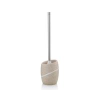 kela Brosse à WC avec réservoir 45 cm Talus, Brosse à WC avec tête de Brosse Interchangeable, Aspect Pierre Naturelle, Ensemble Brosse WC, Manche INOX, Beige