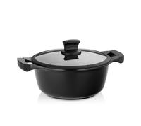 Kela Faitout en fonte d'aluminium Stella Nova 24 cm 3,5 L avec couvercle verre Induction Noir
