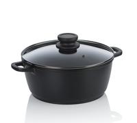 Kela Casserole ATURA 24 cm 3,2L induction, couvercle en verre, revêtement céramique, sans PFAS, noir