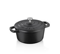 kela Cocotte en fonte ronde 2,5 litres, Dutch Oven CALIDO, Cuve en fonte à induction avec couvercle, émaillée, noire
