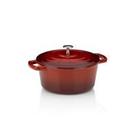 kela Cocotte en fonte ronde 3,8 litres, Dutch Oven CALIDO, Cuve en fonte à induction avec couvercle, émaillée, rouge