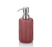 kela Distributeur de Savon 350 ML AVA, Distributeur de Savon Rouge, céramique, Flacon Pompe, Distributeur de Liquide Vaisselle Rechargeable, Brillant