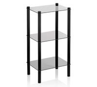 kela Etagère de Salle de Bains 30 x 40 x 76,5 cm Lars, étagère de Salle de Bains en métal, 3 étages, Verre de sécurité, Noir Mat