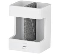 KELA Gobelet porte brosse à dents cube - Blanc pierre