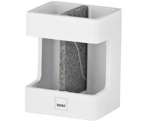 KELA Gobelet porte brosse à dents cube - Blanc pierre