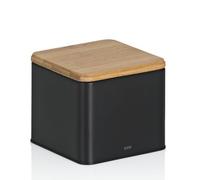 Kela KIRIL Boîte de conservation hermétique en métal noir, 3 l, avec couvercle, pour aliments, café, thé ou collations, 11,5 x 11,5 x 9,5 cm