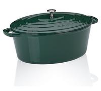 Kela KL-12903 litinový s poklicí Calido oválný smaragdově zelená 36x29x15cm 93l