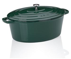 Kela KL-12903 litinový s poklicí Calido oválný smaragdově zelená 36x29x15cm 93l