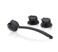 kela Lot de brosses à Vaisselle Pit, 3 pièces, Brosse de Cuisine à tête Interchangeable, Brosse à Vaisselle avec 2 têtes de Rechange, Plastique, Noir