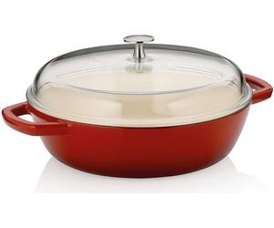 KELA Marmite Calido en fonte rouge ronde 16,0cm 28,0cm 3,8l