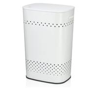KELA Panier à linge en métal Malaga blanc 39,5x29,5x57,5cm KL-23963
