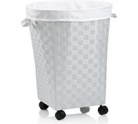 KELA Panier à linge sur roulettes PORTO blanc KL-23132