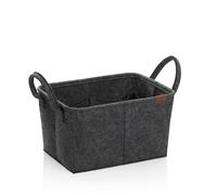 kela Panier de Rangement 35 x 25 x 20 cm Fay, Panier à provisions avec poignées, 8 Poches intérieures, Panier en Feutre pour Jouets, journaux, cosmétiques, Gris foncé