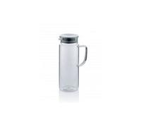 Kela Pichet 11397 Pitcher – Verre, couvercle hermétique, 1 L – Transparent/Argent