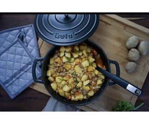 KELA Plat ovale en fonte avec couvercle Calido 36x29 cm gris clair KL-12609