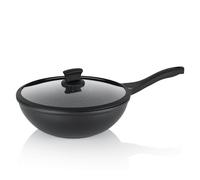 kela Poêle à wok avec couvercle 30 cm STELLA NOVA 5l, induction, fonte d'aluminium revêtue, poignée softtouch, avec couvercle, couvercle en verre avec bord en silicone