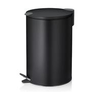 kela Poubelle à pédale 12 l noir mat, poubelle à pédale avec couvercle Silent Close, système d'abaissement automatique MATS, poubelle en métal pour cuisine ou salle de bain avec seau intérieur