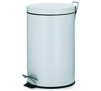 kela Poubelle à pédale 12 l, poubelle à pédale avec couvercle Silent Close, système d'abaissement automatique MONACO+, poubelle en métal pour salle de bain et cuisine avec seau intérieur, blanc mat