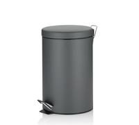 kela Poubelle à pédale 12 l, poubelle à pédale avec couvercle Silent Close, système d'abaissement automatique MONACO+, poubelle en métal pour salle de bain et cuisine avec seau intérieur, gris mat