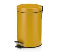 kela Poubelle cosmétique jaune 3 l, poubelle à pédale en métal pour salle de bain, poubelle de salle de bain avec seau intérieur et poignées de transport, MONACO, jaune curry mat