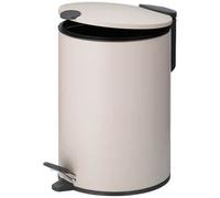 KELA Poubelle de salle de bain Mats - 3 L - 23cm - Métal - Beige