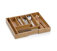 kela Range-couverts en bambou pour tiroirs 35-58 x 43 x 6,5 cm, extensible, insert à tiroirs avec 6 ou 8 compartiments, KALMA, organiseur de tiroirs pour la cuisine