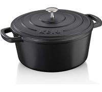 KELA Rôtissoire en fonte avec couvercle Calida 26 cm noir KL-12472