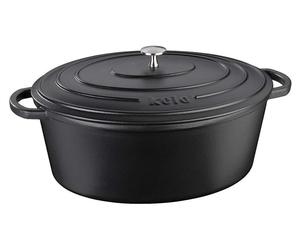 KELA Rôtissoire en fonte avec couvercle Calida 33x26 cm noir KL-12473