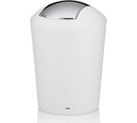 kela Seau à cosmétique blanc 1,7l, mini poubelle de salle de bain avec couvercle basculant, plastique, MARTA, petite poubelle de table blanc mate