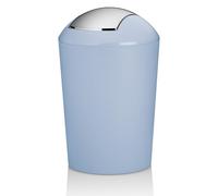 kela Seau à cosmétique bleu 1,7l, mini poubelle de salle de bain avec couvercle basculant, plastique, MARTA, petite poubelle de table bleu givré mate