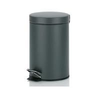kela Seau à cosmétique gris 3l, poubelle à pédale en métal pour la salle de bain, poubelle de salle de bain avec seau intérieur et anse, MONACO, gris foncé mat