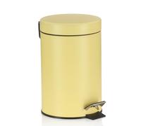 kela Seau à cosmétique jaune 3l, poubelle à pédale en métal pour la salle de bain, poubelle de salle de bain avec seau intérieur et anse, MONACO, jaune soleil mat