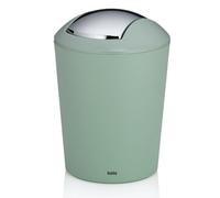kela Seau à cosmétique vert 1,7l, mini poubelle de salle de bain avec couvercle basculant, plastique, MARTA, petite poubelle de table vert jade mate
