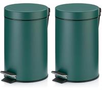 kela Seau à cosmétique vert 3l, poubelle à pédale en métal pour la salle de bain, poubelle de salle de bain avec seau intérieur et anse, MONACO, vert alpin mat (Lot de 2)