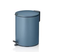 kela Seau à cosmétiques 3l bleu mat, couvercle Silent-Close, poubelle à pédale pour salle de bains MATS, poubelle de salle de bains avec seau intérieur et anse de transport