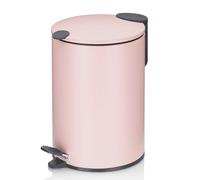 kela Seau à cosmétiques 3l rose mat, couvercle silent-close, poubelle à pédale salle de bains MATS, poubelle de salle de bains avec seau intérieur et anse de transport