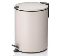Kela Poubelle de salle de bain Mats 23704 – 5 L, beige mat, à pédale, couvercle silent-close