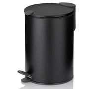 kela Seau à cosmétiques noir mat 3l, couvercle Silent-Close, poubelle à pédale salle de bains MATS, poubelle de salle de bains avec seau intérieur et anse de transport