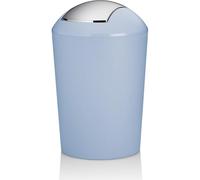 kela Seau à couvercle basculant bleu, seau à cosmétique 5l avec couvercle basculant, plastique, MARTA, poubelle salle de bain bleu givré mat