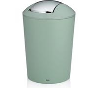 kela Seau à couvercle basculant vert, seau à cosmétique 5l avec couvercle basculant, plastique, MARTA, poubelle salle de bains vert jade mat