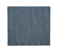 kela Tapis de Bain antidérapant 55 x 65 x 1,6 cm Megan, Tapis de Salle de Bain Bleu, Lavable, Coton recyclé, Tapis de Bain à Relief, Bleu fumé