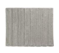kela Tapis de Bain antidérapant 55 x 65 x 1,6 cm Megan, Tapis de Salle de Bain Gris, Lavable, Coton recyclé, Tapis de Bain à Relief, Gris argenté