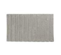 kela Tapis de Bain antidérapant 60 x 100 x 1,6 cm Megan, Tapis de Salle de Bain Gris, Lavable, Coton recyclé, Tapis de Bain à Relief, Gris argenté