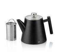 kela Théière avec filtre, théière en acier inoxydable 1l MODENA, théière à double paroi pour thé en vrac et sachets de thé, bouilloire, noir mat