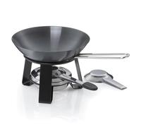 kela Wok en fonte 18 cm JOY, Mini-kit avec wok de table, réchaud et brûleur à pâte, petit, induction, poêle à wok 0,35L, sans PFAS
