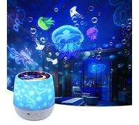 KELAHOUSE Veilleuse projecteur d'étoiles océaniques pour enfants, méduses et galaxie, veilleuse USB, veilleuse USB rotative à 360 degrés